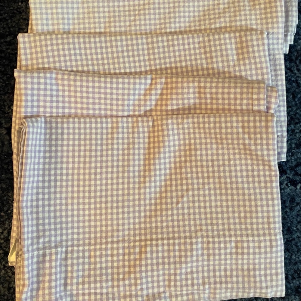 4 Lavender Gingham Valances by Pottery Barn